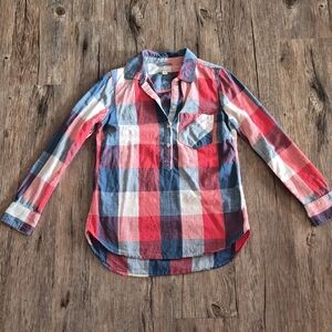Merona Plaid Womens Shirt - Red, Blue, White